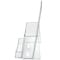 Azar Displays Trifold Brochure Holder w/ Business Card Pocket. Inside Dimension: 4.125''W, 2PK 252922-2PK - alternate 4